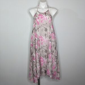 Courtney Washington pink grey halter dress L